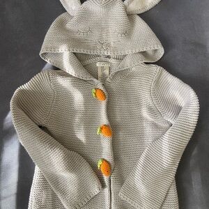 Max Studio Gray and Orange Blazer with Textured Knit
